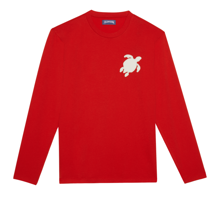 Langärmeliges Turtle Patch T-shirt Aus Baumwolle Für Herren - Ales - Rot - Größe S - Vilebrequin
