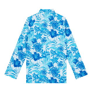 Kids Zipper Long Sleeves Rashguard Tahiti Flowers Blanco vista trasera