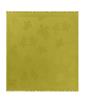Ronde des Tortues Scarf Matcha 女性正面穿戴视图