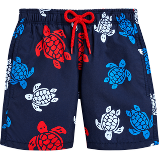 Maillot de bain garçon Tortue Multicolores Bleu marine vue de face