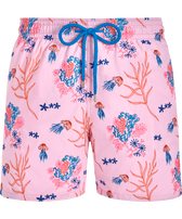 Men Swim Trunks Embroidered Medusa Flowers - Limited Edition Marshmallow front view