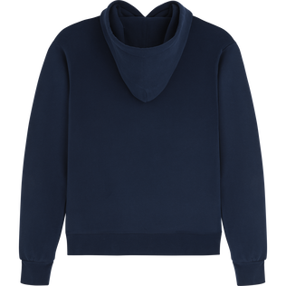 Felpa uomo in cotone con cappuccio VBQ71 Ski Blu marine vista posteriore