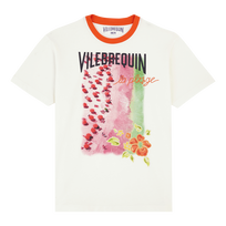 Men Cotton T-Shirt Vilebrequin La Plage from the Sky Off white front view