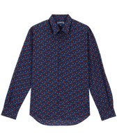 Camicia leggera in voile di cotone Micro Ronde Des Tortues Rainbow Blu marine vista frontale
