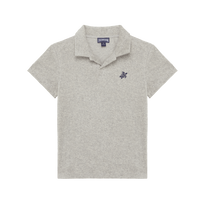 男童 Turtle 刺绣毛圈布 Polo 衫 Heather grey 正面图