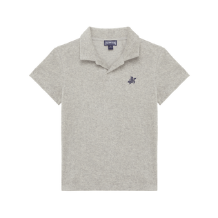 男童 Turtle 刺绣毛圈布 Polo 衫 Heather grey 正面图