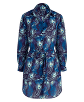 Chemisier donna in seta e voile di cotone Eyes of the wind Midnight vista frontale