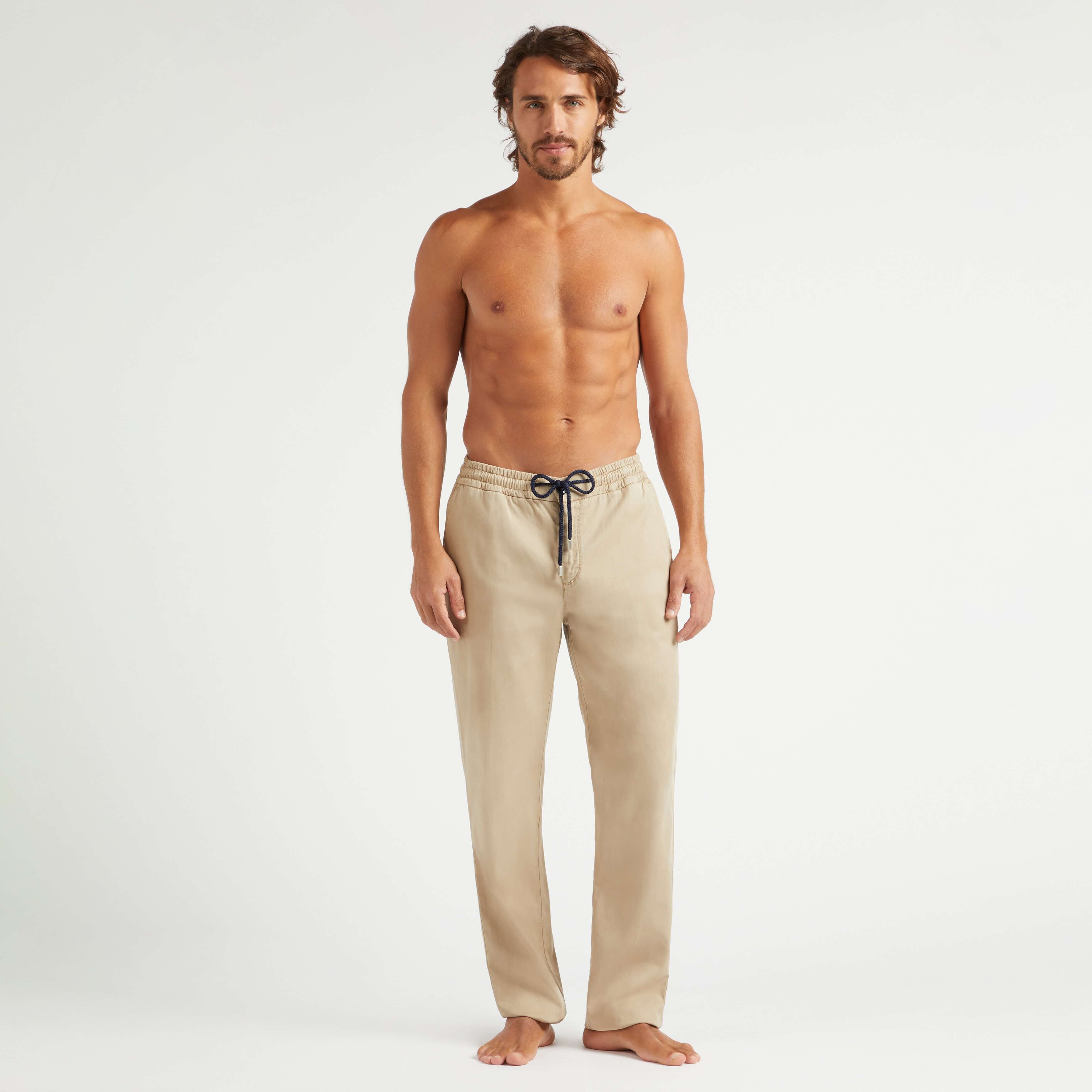 Pantalon taille elastique en tencel homme