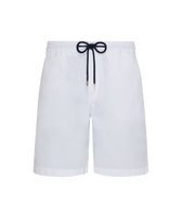 Men Jogging Gabardine Stretch Bermuda Shorts White front view