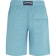 Men Others Solid - Unisex Linen Bermuda Shorts Solid, Heather azure back view