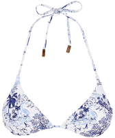 Women Triangle Bikini Top Riviera Ink front view