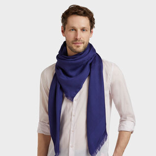 Turtle Monogram Scarf Midnight front worn view