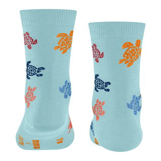 Mehrfarbige Rondes des Tortues Socken für Kinder – Vilebrequin x Falke Wasser Rückansicht getragen