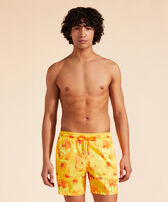 Men Ultra-Light and Packable Swim Shorts Toile de Jouy and Surf Corn front worn view