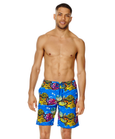 Men Swim Trunks Long Vilebrequin x Hunt Slonem Atoll front worn view