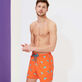 Men Swim Trunks Embroidered 2009 Les Requins - Limited Edition Guava front worn view