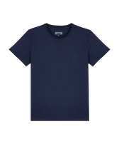 Men Organic Cotton T-shirt Monoi Turtles Back Print Navy front view