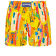 Men Stretch Swim Trunks Sunny Streets Sun back view