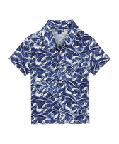 男童整版 Requins 棉质衬衫 Navy 正面图