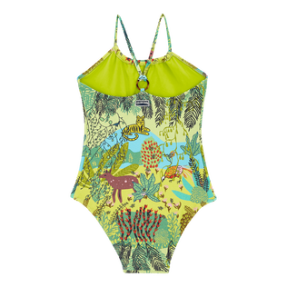 Bañador de una sola pieza con estampado Jungle Rousseau para niña Jengibre vista trasera