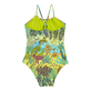Bañador de una sola pieza con estampado Jungle Rousseau para niña Jengibre vista trasera