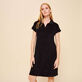 Robe polo éponge unie femme Noir vue portée de face