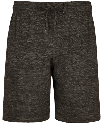Unisex Linen Bermuda Shorts Solid Heather anthracite front view
