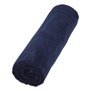 Solid Organic Cotton Beach Towel Navy details view 1