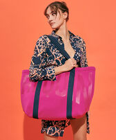 Bolsa de playa grande Vilebrequin Morado mujeres vista frontal desgastada