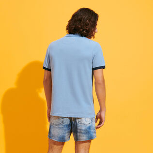 Men Cotton Pique Polo Shirt Solid Divine 背面穿戴视图