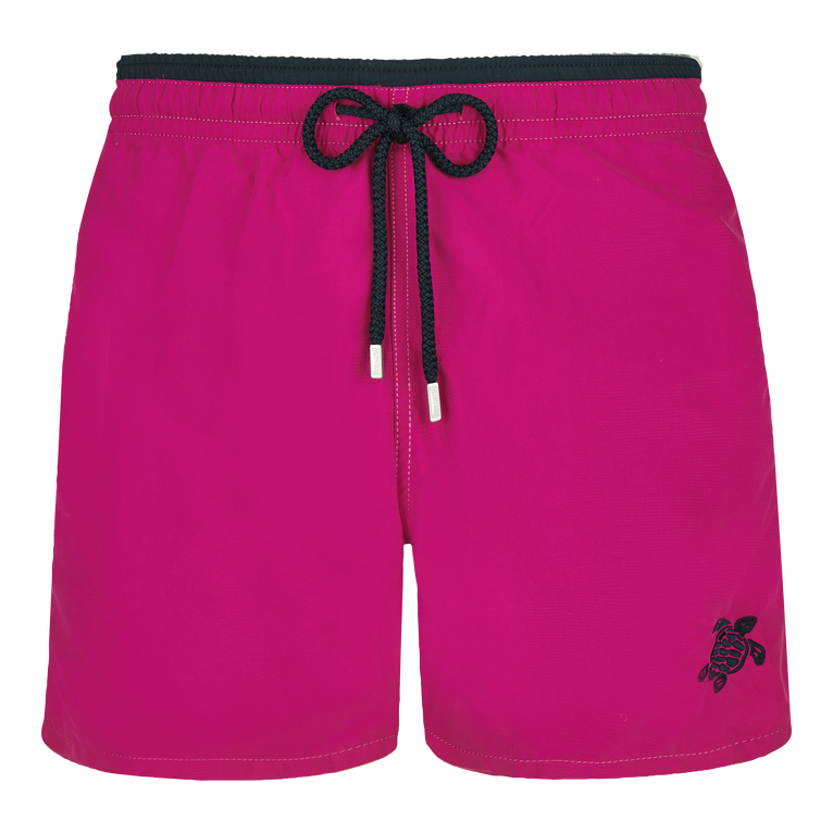 Pantaloncini Mare Uomo Tinta Unita Bicolore - Costume Da Bagno - Moka - Rosso