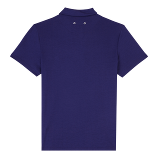 Polo uomo in lyocell tinta unita Midnight vista posteriore