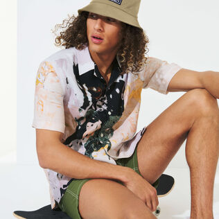 男士 Distortive water 亚麻保龄球衫 - Vilebrequin x Highsnobiety Wild stone 细节视图1