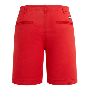 Bermudas de tencel de color liso y acabado satinado para hombre Amapola vista trasera