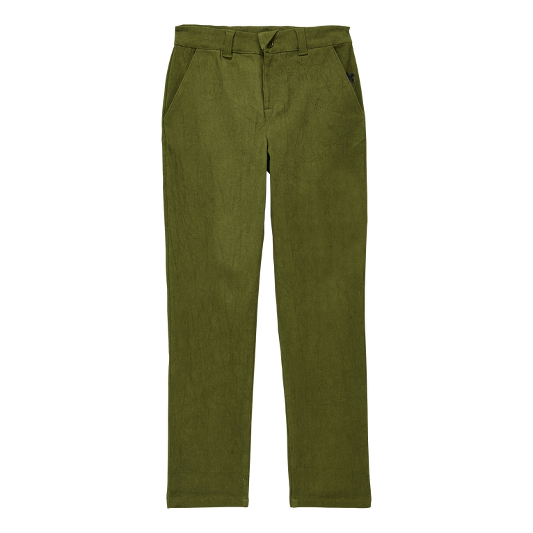 Boys Chino Pants Solid - Pant - Gretel - Green - Size 12 - Vilebrequin