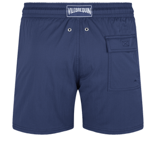 Men Stretch Short Swim Shorts Solid Navy back view