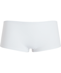 Braguita de bikini tipo bóxer de color liso para mujer Blanco vista frontal