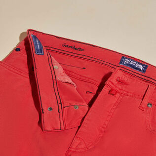 Pantaloni uomo a 5 tasche in gabardine di Tencel Moulin rouge dettagli vista 4