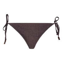 Braguita de bikini con tiras anudadas en los laterales y estampado Changeant Shiny para mujer Burgundy vista frontal