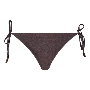 Braguita de bikini con tiras anudadas en los laterales y estampado Changeant Shiny para mujer Burgundy vista frontal