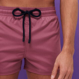 Men Swim Trunks Short and Fitted Stretch Solid Murasaki details view 1