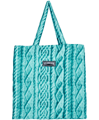 Tote bag en lin imprimé Aran Knit Thalassa vue de face