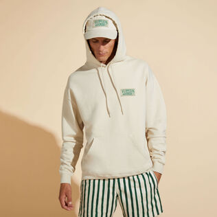 男士纯色棉质连帽运动衫 - Vilebrequin x Highsnobiety Tofu 细节视图2