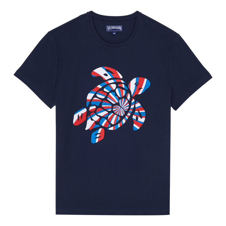 T-shirt Aus Bio-baumwolle Mit Aufgestickter Schildkröte Für Herren - Thom - Blau - Größe S - Vilebrequin