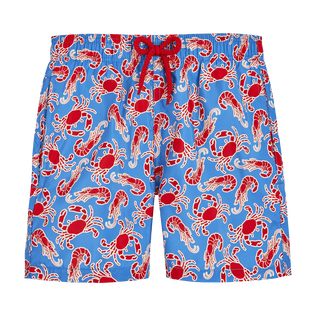 Boys Ultra-light and packable Swim Shorts Crabs & Shrimps Earthenware front view