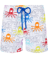 Men Swim Shorts Embroidered Multicolore Medusa- Limited Edition White front view