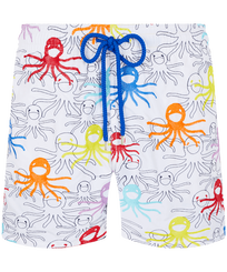 Men Classic Embroidered - Men Swimwear Embroidered Multicolore Medusa- Limited Edition, White front view
