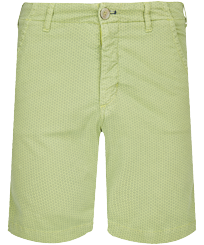 Men Cotton printed Bermuda Shorts Micro Flower Lemongrass front view
