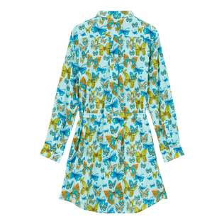 Mujer Autros Estampado - Vestido camisero de algodón con estampado Butterflies para mujer, Laguna vista trasera