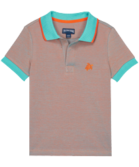 男童纯色变色棉质珠地 Polo 衫 Guava 正面图